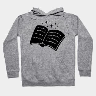 Black, simple book design with stars for readers and booklovers with creme colour background Hoodie